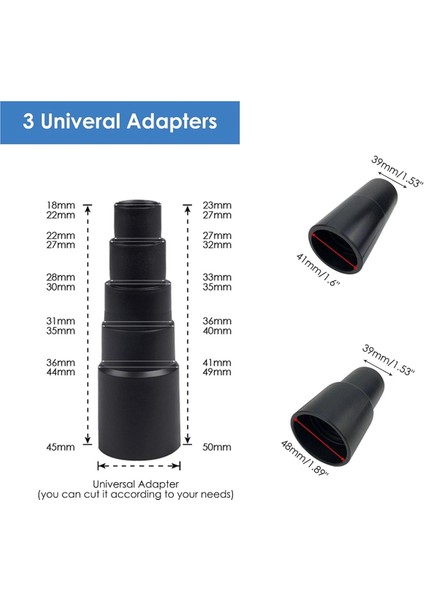 3 Vakum Adaptörlü Halı Temizleme, Iç Mekan ve Araç Detaylandırma Için Vakum Çekici Ataşmanı (Yurt Dışından)