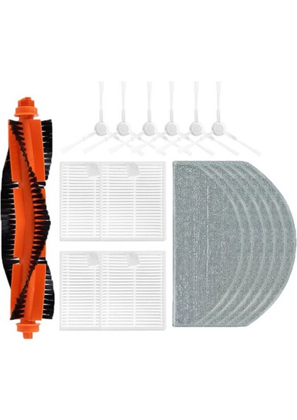 17 Adet Robot Vakum E10 B112/E12 Vakum Yedek Parça Aksesuarları Ana Yan Fırça Hepa Filtre Paspas Bezi (Yurt Dışından)