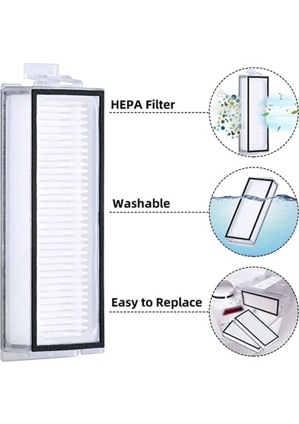 Max, Max+, Plus,t8 Elektrikli Süpürge Yedek Parçaları Ana Yan Fırça Hepa Filtre Mop Bezi Toz Torbası (Yurt Dışından)