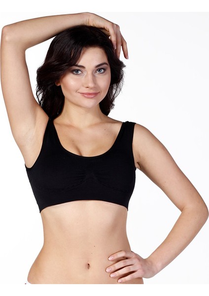 Kadın S-M-L-XL Beden Kalın Askılı Pedli Büstiyer Korse
