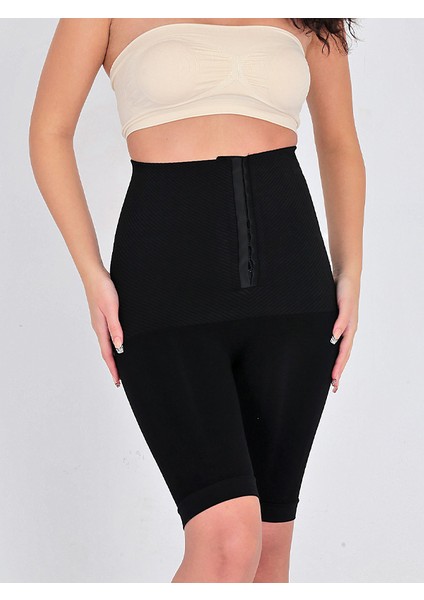Yüksek Bel S-M-L-XL-2XL Beden Toparlayıcı Kadın Paçalı Ağraflı Korse