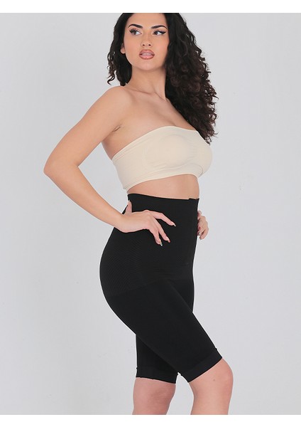Yüksek Bel S-M-L-XL-2XL Beden Toparlayıcı Kadın Paçalı Ağraflı Korse