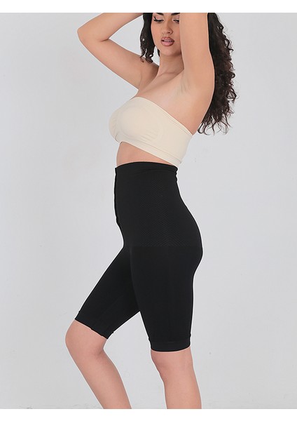 Yüksek Bel S-M-L-XL-2XL Beden Toparlayıcı Kadın Paçalı Ağraflı Korse
