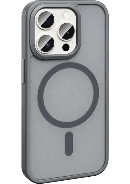 Apple iPhone 15 Pro Kılıf Magsafe Şarj Özellikli Mat Arka Yüzey Redclick Sio Kapak