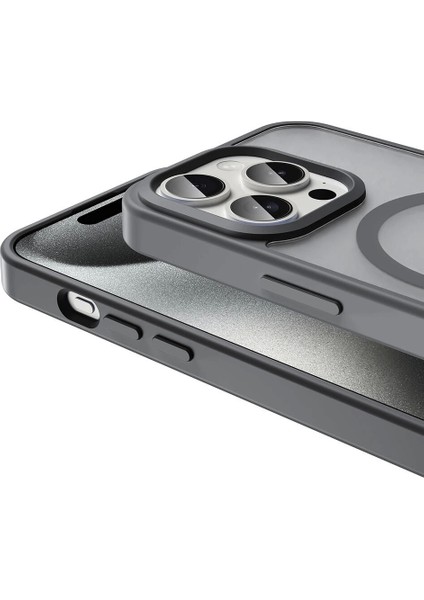 Apple iPhone 15 Pro Kılıf Magsafe Şarj Özellikli Mat Arka Yüzey Redclick Sio Kapak