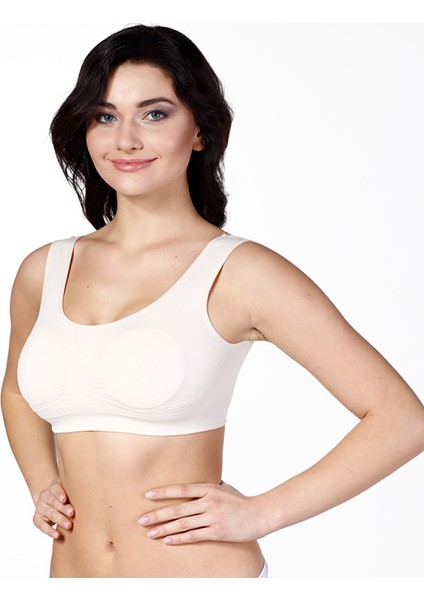 Kadın S-M-L-XL Beden Kalın Askılı Pedli Büstiyer Korse