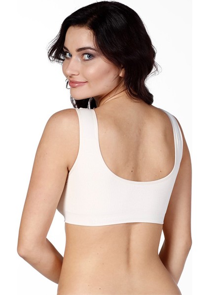 Kadın S-M-L-XL Beden Kalın Askılı Pedli Büstiyer Korse
