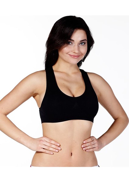 Kadın S-M-L-XL Beden Kalın Askılı Pedli Sporcu Büstiyer Korse