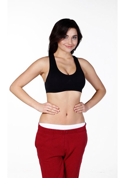 Kadın S-M-L-XL Beden Kalın Askılı Pedli Sporcu Büstiyer Korse