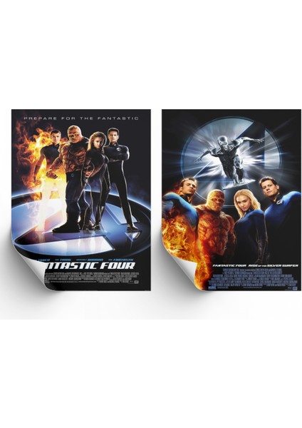 2li Set Fantastic Four Posterleri & Fantastik Dörtlü Posterleri & Marvel Posterleri Mlknkm1