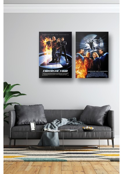 2li Set Fantastic Four Posterleri & Fantastik Dörtlü Posterleri & Marvel Posterleri Mlknkm1