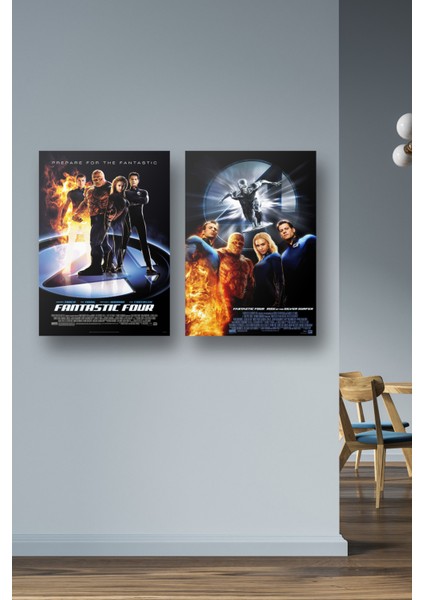 2li Set Fantastic Four Posterleri & Fantastik Dörtlü Posterleri & Marvel Posterleri Mlknkm1