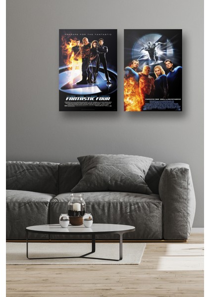 2li Set Fantastic Four Posterleri & Fantastik Dörtlü Posterleri & Marvel Posterleri Mlknkm1