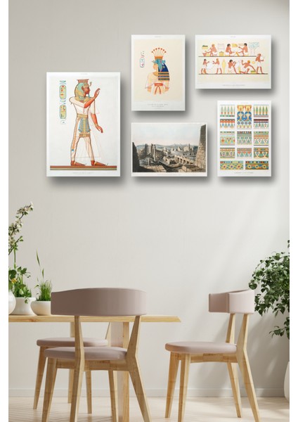 5'li Set Modern Mısır Posterleri & Dekoratif Posterler & Dekoratif Salon için Posterler Sdnkm1