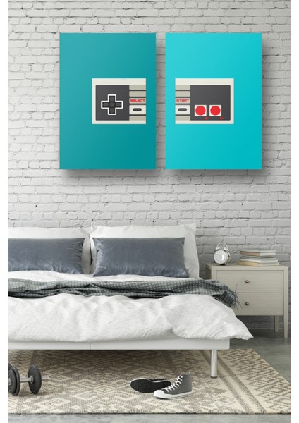 2'li Set Gamer Posterleri & Klasik Nintendo Poster & Oyun Posterleri & Gamer Posterleri Gknkm1