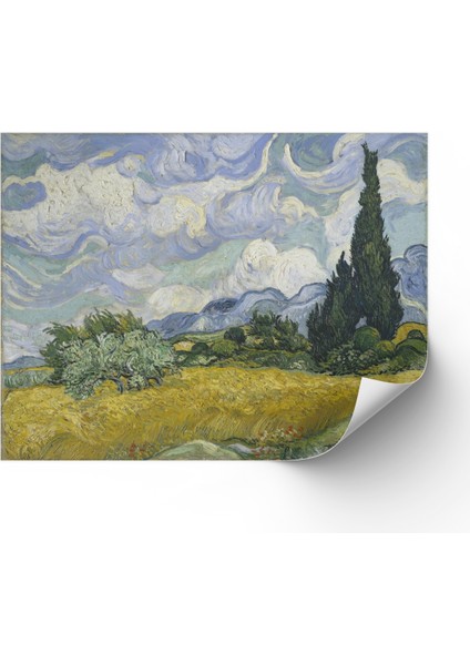 Selvi Ağaçlı Buğday Tarlası Posteri & Van Gogh Posteri & Dekoratif Poster Sdnkm1