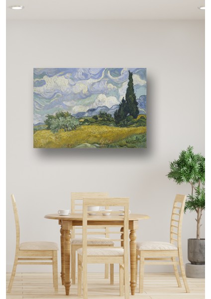 Selvi Ağaçlı Buğday Tarlası Posteri & Van Gogh Posteri & Dekoratif Poster Sdnkm1