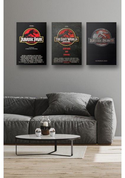 NOKEM 3'lü Set Jurassic Park Posterleri & Setli Jurassic Park Afişleri & Film Posterleri Dfknkm1