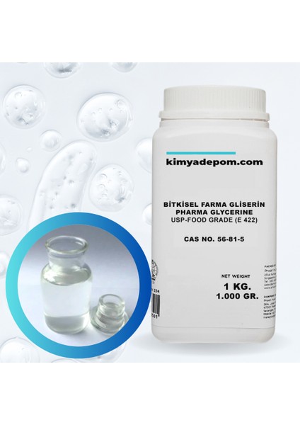Gliserin Bitkisel, Farma, Gıda Tipi (Usp) 1 Kg.