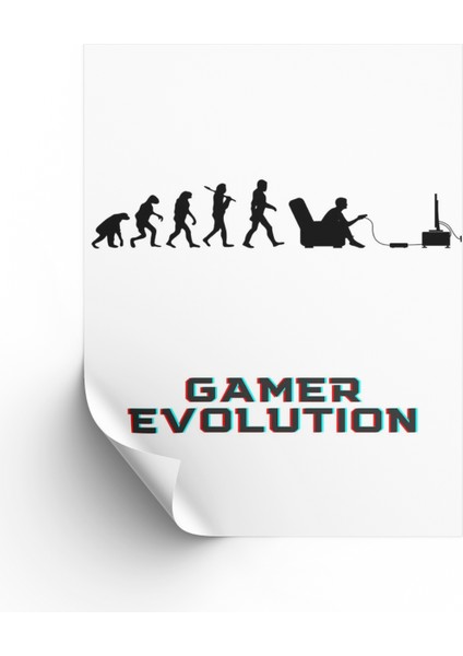 Gamer Evolution Posteri & Modern Gamer Posteri & Oyuncu Posteri & Gamer Poster Gknkm1