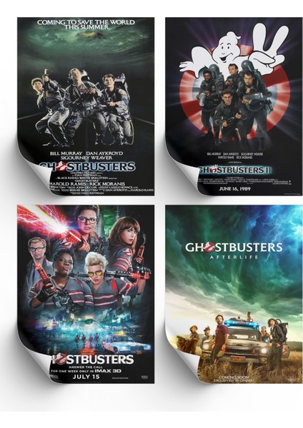 4lü Set Ghostbusters Posterleri & Setli Hayalet Avcıları Posterleri & Film Posterleri Dfknkm1