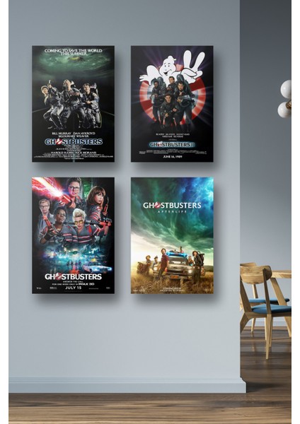 4lü Set Ghostbusters Posterleri & Setli Hayalet Avcıları Posterleri & Film Posterleri Dfknkm1