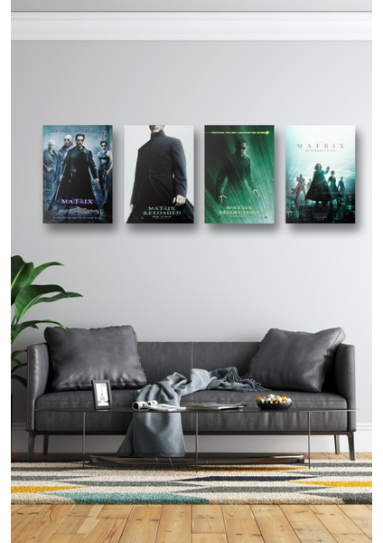 4lü Set The Matrix Posterleri & Matrix Posterleri & Matrix Afişleri & Film Posterleri Dfknkm1