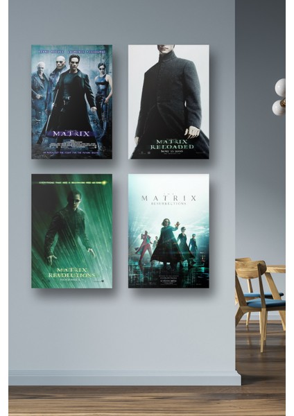 4lü Set The Matrix Posterleri & Matrix Posterleri & Matrix Afişleri & Film Posterleri Dfknkm1