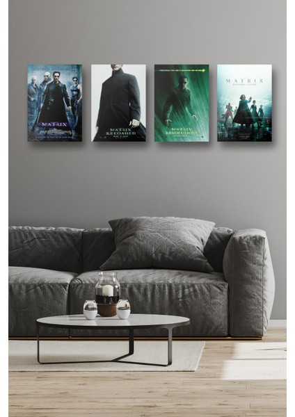 4lü Set The Matrix Posterleri & Matrix Posterleri & Matrix Afişleri & Film Posterleri Dfknkm1