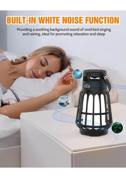 Şarjlı Kamp Lambası + Bluetooth Hoparlör Tws Speaker Askılı Gece Işıldak Lambası Portatif Dekoratif Ses Topu