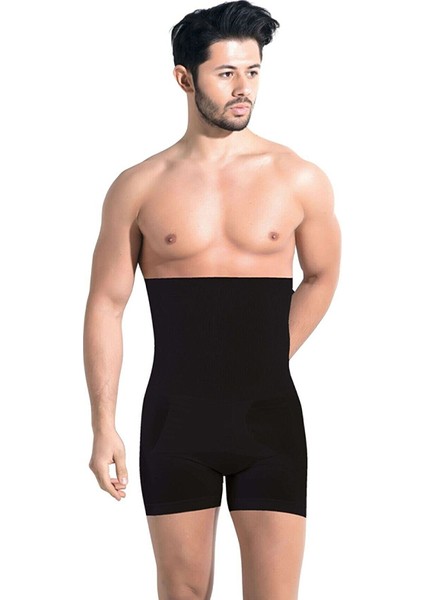 Dikişsiz Yüksek Bel Göbek Toparlayıcı Sıkılaştırıcı Göbek Düzleştirici Erkek Boxer Korse Siyah fiyatları