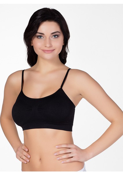 Kadın S-M-L-XL Beden Siyah İnce Askılı Pedli Büstiyer Korse fiyatları