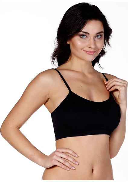 Kadın S-M-L-XL Beden Siyah İnce Askılı Pedli Büstiyer Korse modelleri