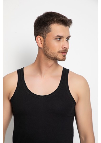 Erkek Siyah 2 Adet 100 % Pamuk Penye Süprem Erkek Atlet fırsatları