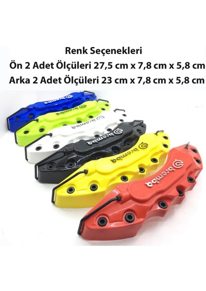 Kia K2500 Uyumlu Brembo Sarı Kaliper Kapağı 4 Parça Ön Arka Set