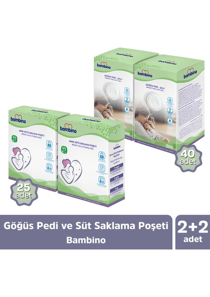 Göğüs Pedi ve Süt Saklama Poşeti Seti 2+2