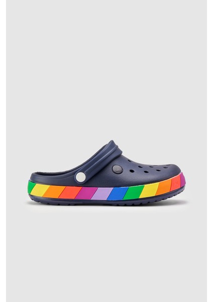 Samesa Siyah Gökkuşağı Clogs Eva Yazlık Plaj - Günlük Terlik fiyatları