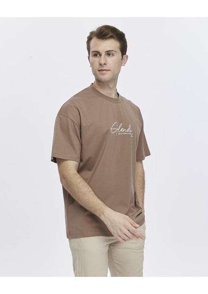 Arkası ve Önü Baskılı Oversize Tişört