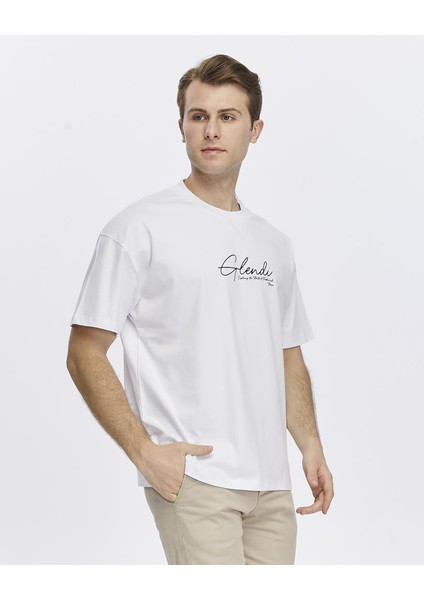 Arkası ve Önü Baskılı Oversize Tişört