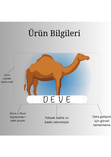 Hayvanlar Öğrenme Eşleme Puzzle Kartı, Puzzle Eğitici Oyuncak, Montessori Eğitim Oyuncak, Motor Zeka fırsatları
