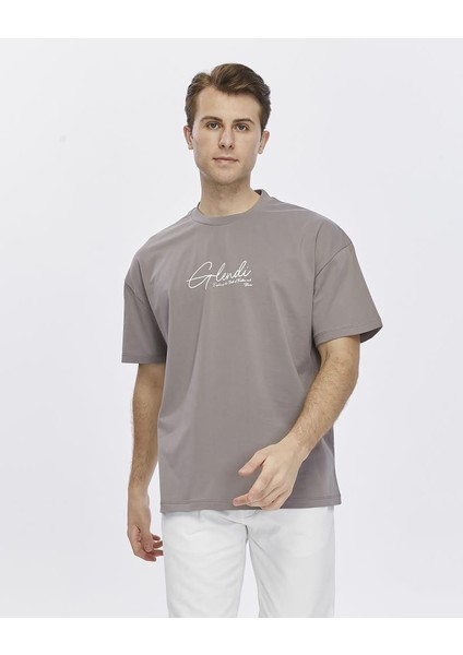 Arkası ve Önü Baskılı Oversize Tişört