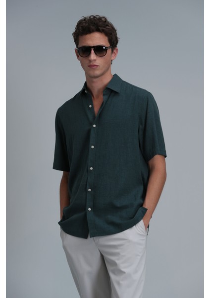 Bert Erkek Basic Gömlek Comfort Fit Lacivert