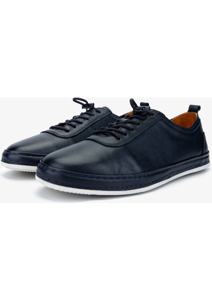 Erkek Lacivert Deri Casual Ayakkabı 128 245530 Erk Ayk Y24 fırsatları