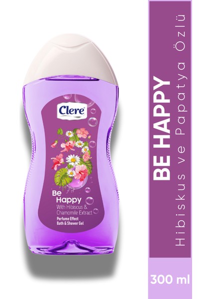 Be Happy - Hibiskus ve Papatya Özlü Parfüm Etkili Duş Jeli