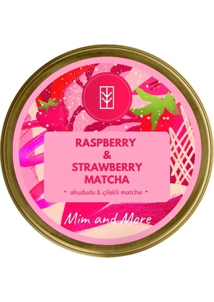 Mim And More Raspberry & Strawberry Matcha, Ahududu ve Çilek Aromalı Matcha 25 gr