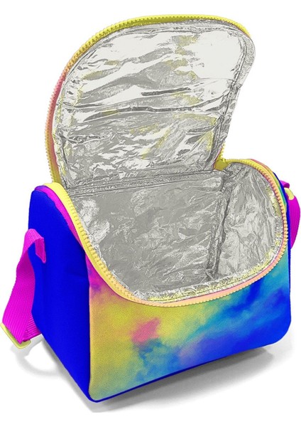 Renkli Batik Desenli Kız Çocuk Isı Yalıtımlı Beslenme Çantası ve Kalemlik Seti fiyatları