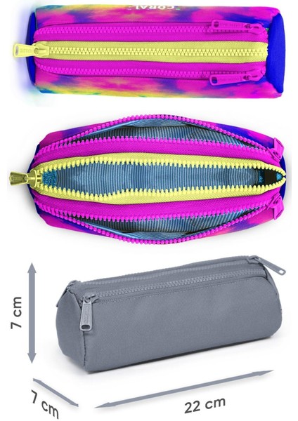 Renkli Batik Desenli Kız Çocuk Isı Yalıtımlı Beslenme Çantası ve Kalemlik Seti modelleri