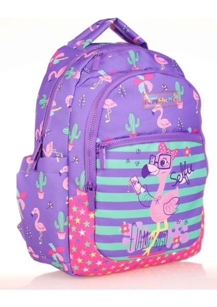 Kids Mor Pembe Flamingo Kız Çocuk Okul Sırt Çantası