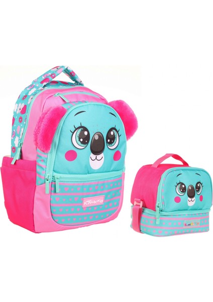 Ilkokul Sırt Çantası ve Beslenme Çantası Seti - Sevimli Koala Yeşil - Kız Çocuk