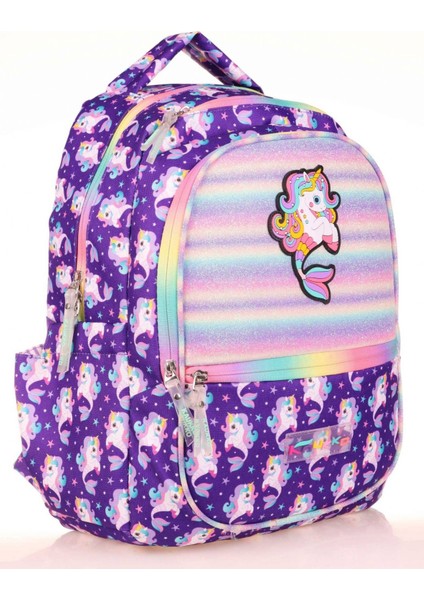 Kids Kız Çocuk Mor Unicorn Okul Sırt Çantası